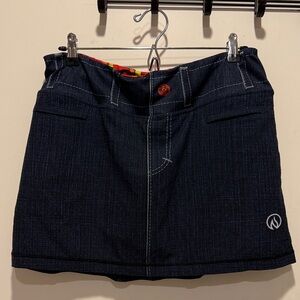 Dark Blue Denim Skirt with Logo
